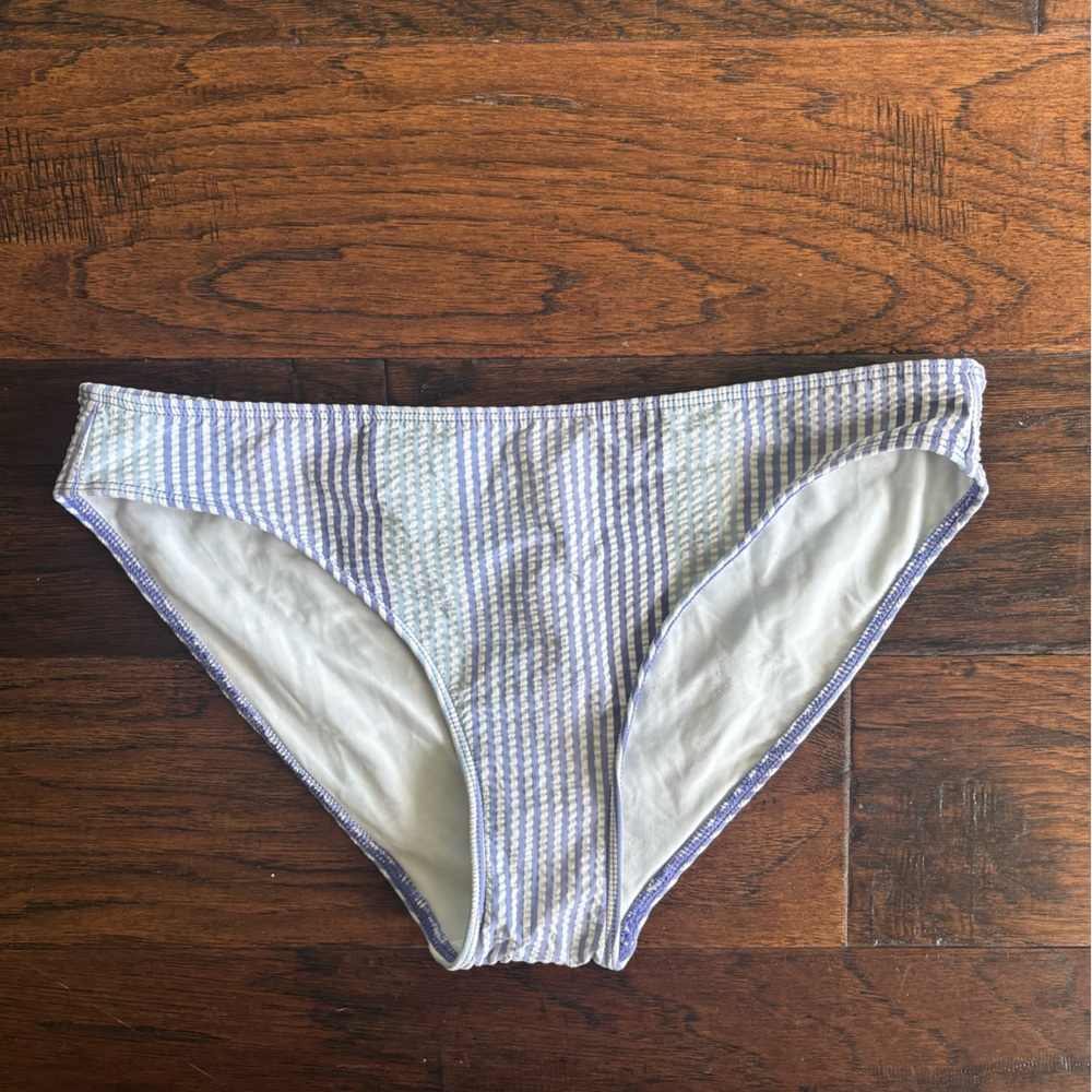 Vineyard Vines Striped Blue and White Bikini Bottom